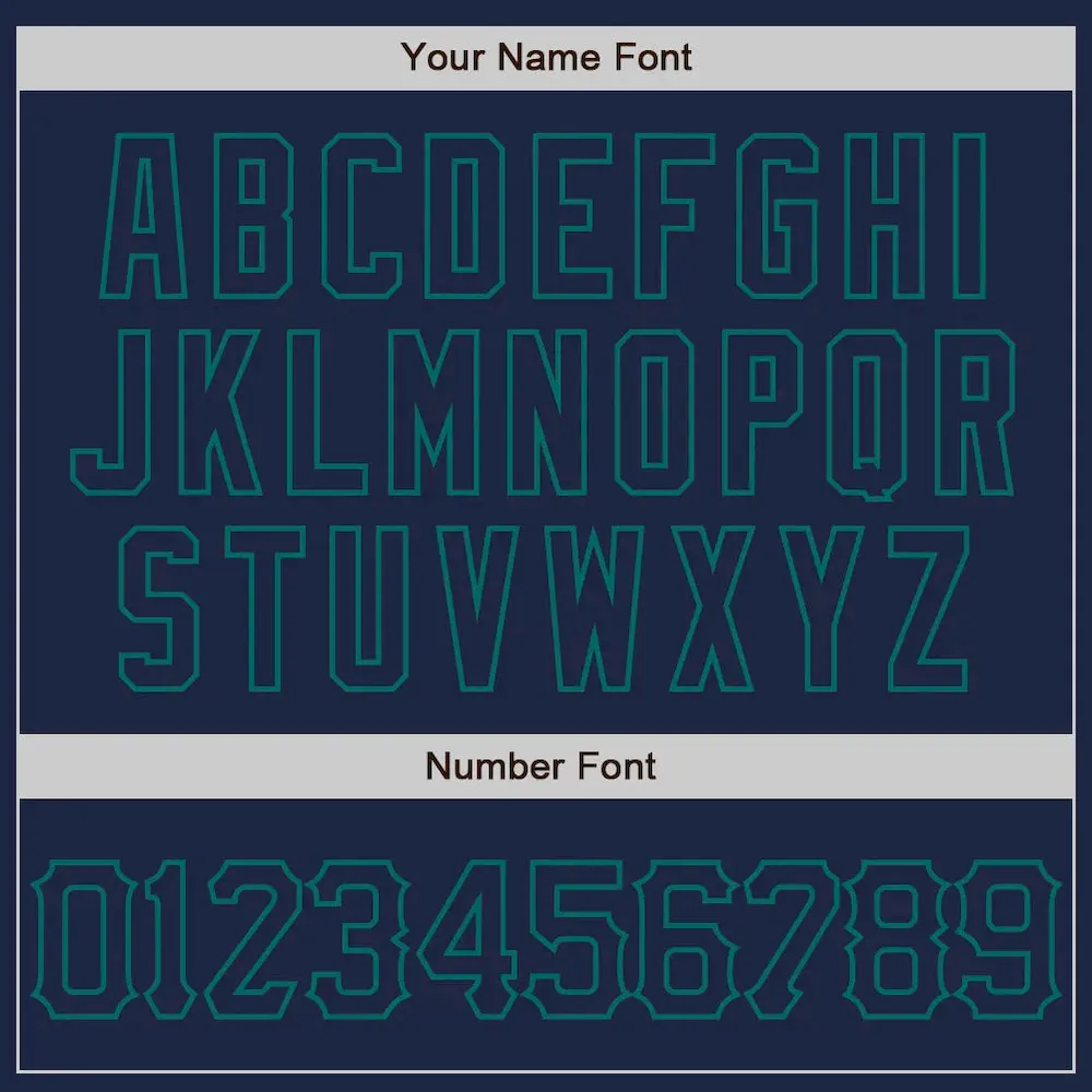 Custom Navy Teal 3D Pattern Design Curve Lines Authentic Baseball Jersey - Image 5