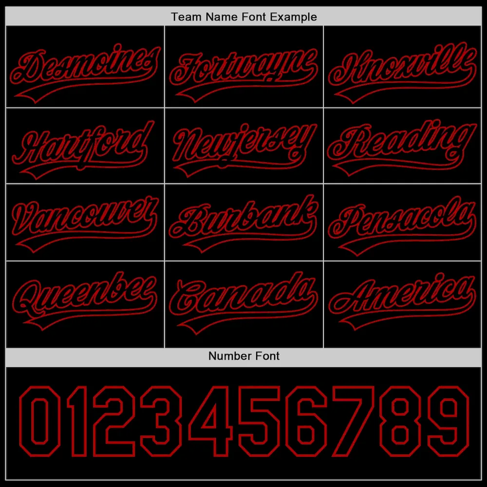 Custom Black Red 3D Love Heart Valentine's Day Authentic Baseball Jersey - Image 4
