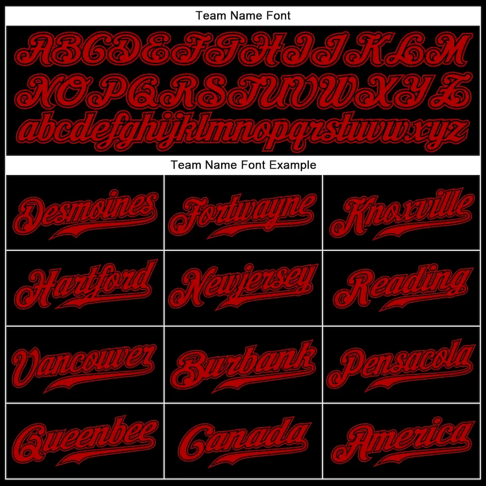 Custom Black Red Authentic Baseball Jersey - Image 6