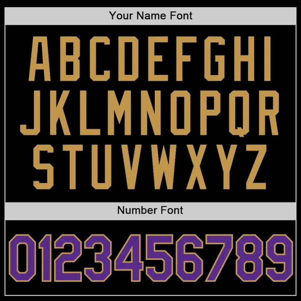 Custom Black Purple-Old Gold Authentic Throwback Basketball Jersey - Image 4