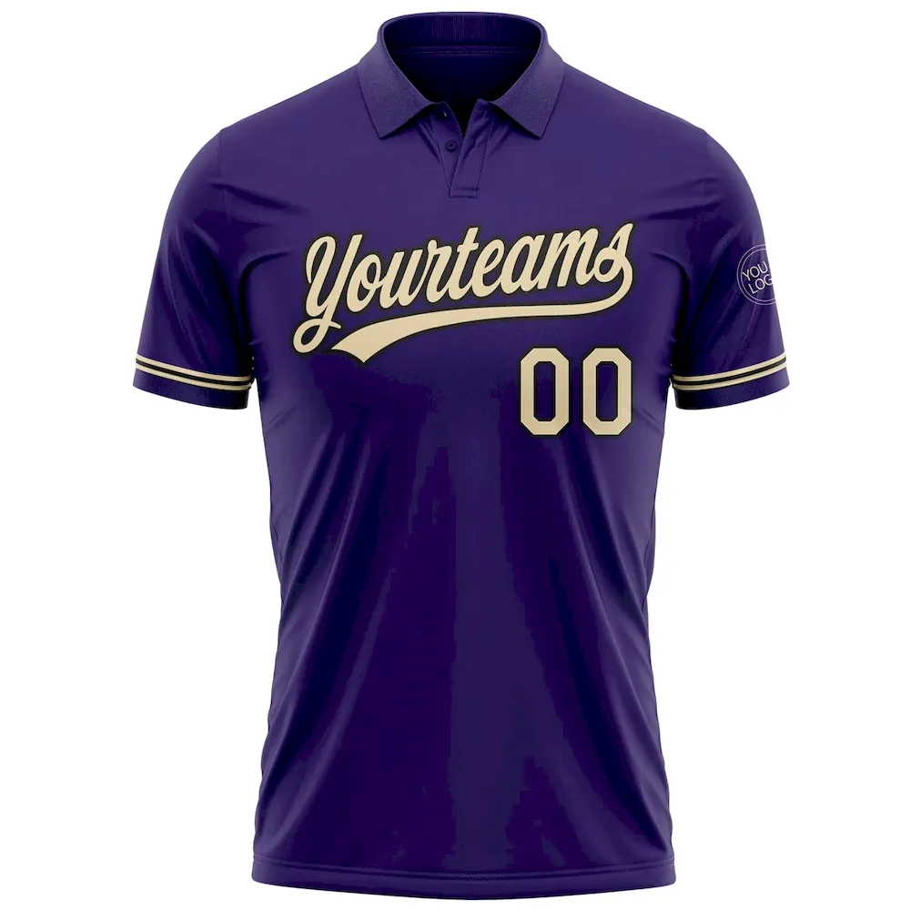 Custom Purple City Cream-Black Performance Vapor Golf Polo Shirt - Image 2