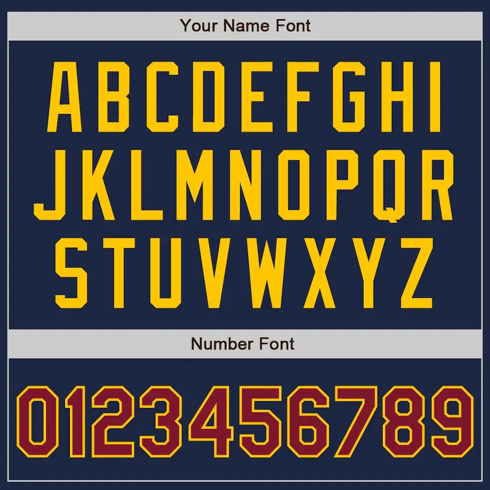 Custom Navy Crimson-Gold Authentic Baseball Jersey - Image 5