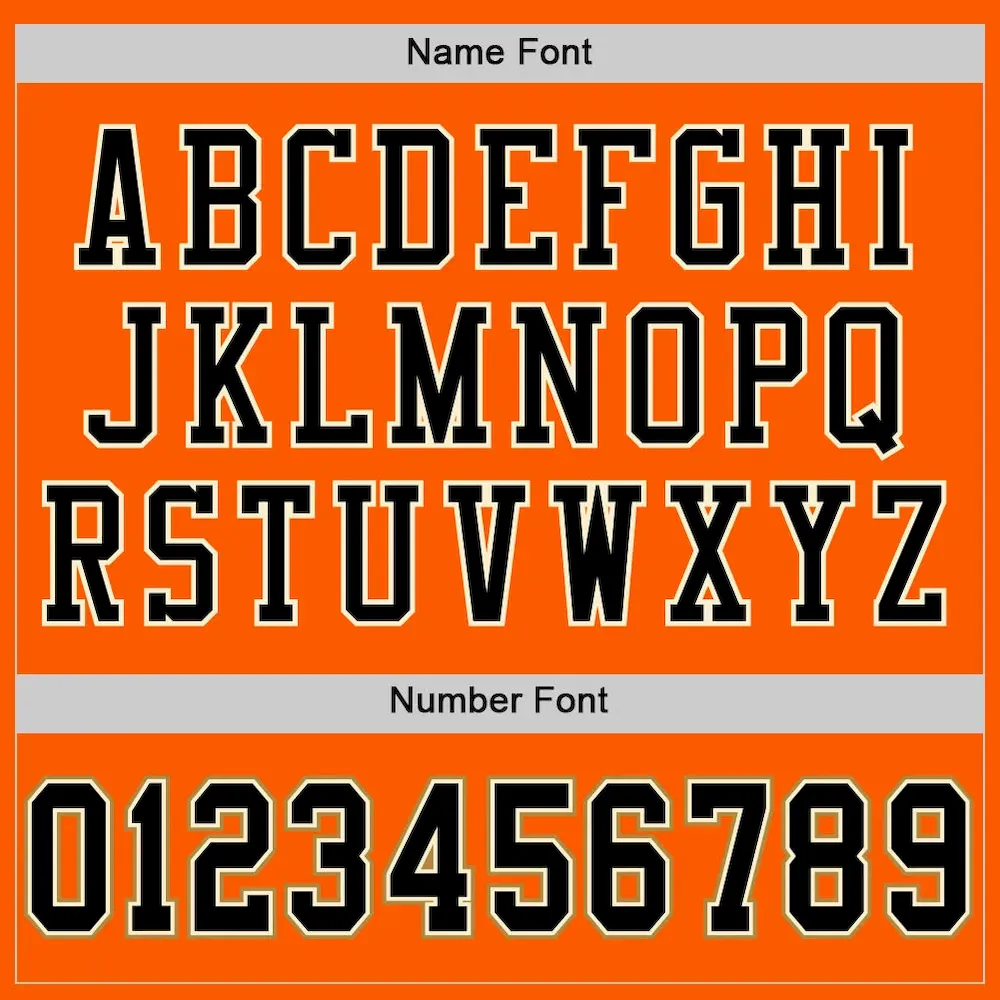 Custom Orange Black-Old Gold Mesh Authentic Throwback Football Jersey - Image 4