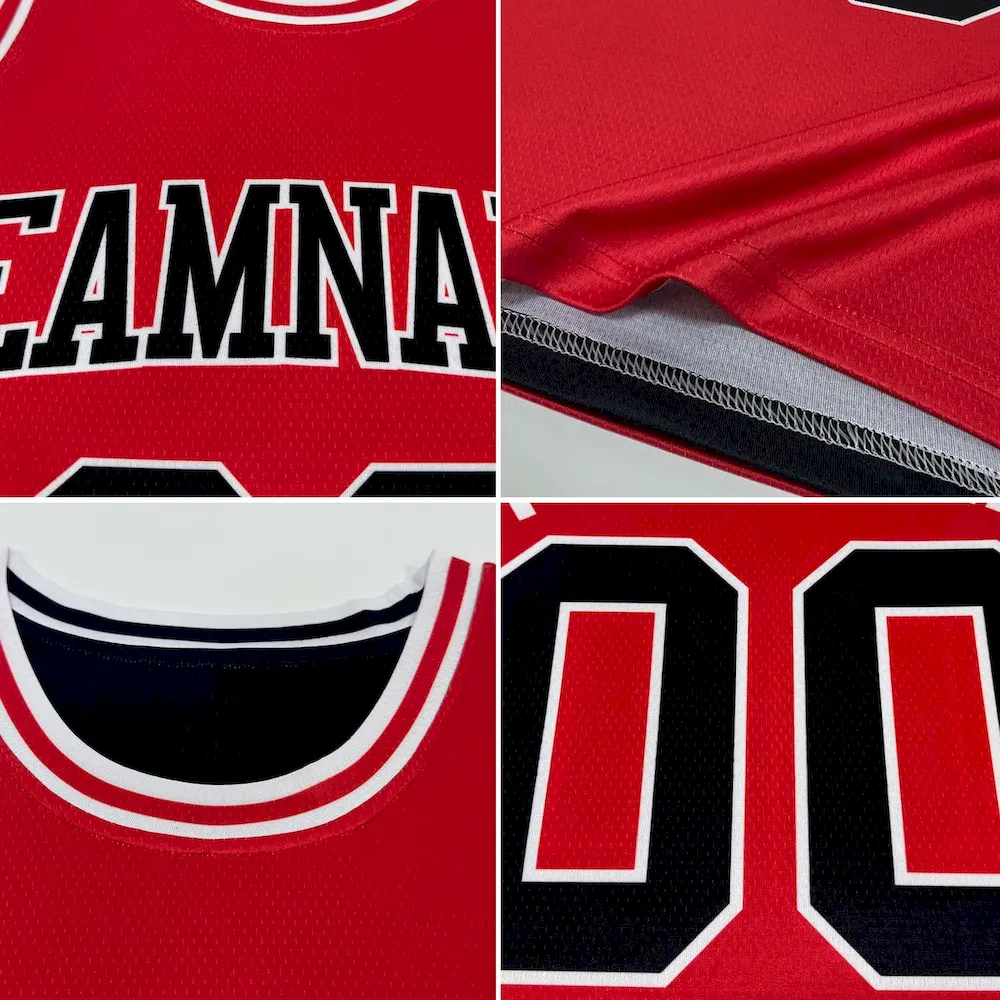 Custom Reversible Black Old Gold Double Side Basketball Jersey - Image 4
