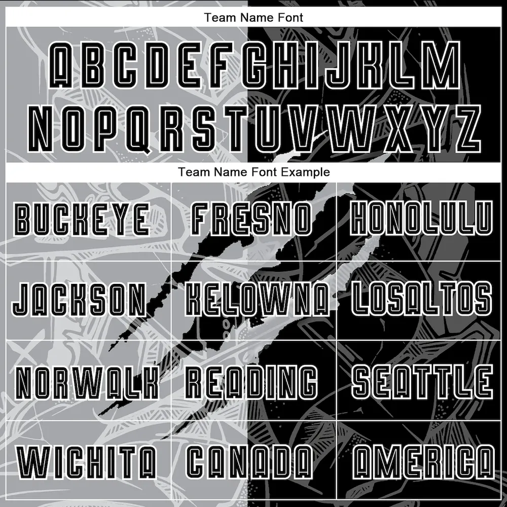 Custom Graffiti Pattern Black-Gray Scratch Sublimation Soccer Uniform Jersey - Image 4
