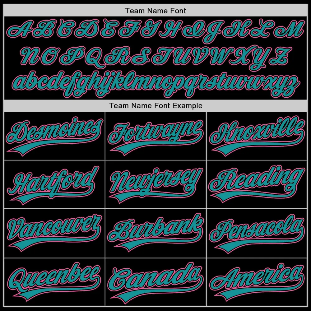 Custom Black Pink-Teal Two-Button Unisex Softball Jersey - Image 4