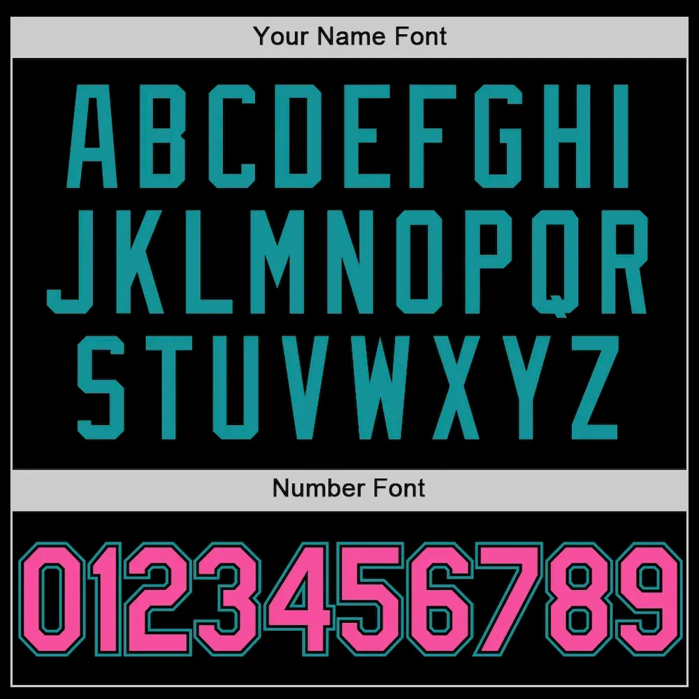 Custom Black Pink-Teal Two-Button Unisex Softball Jersey - Image 5