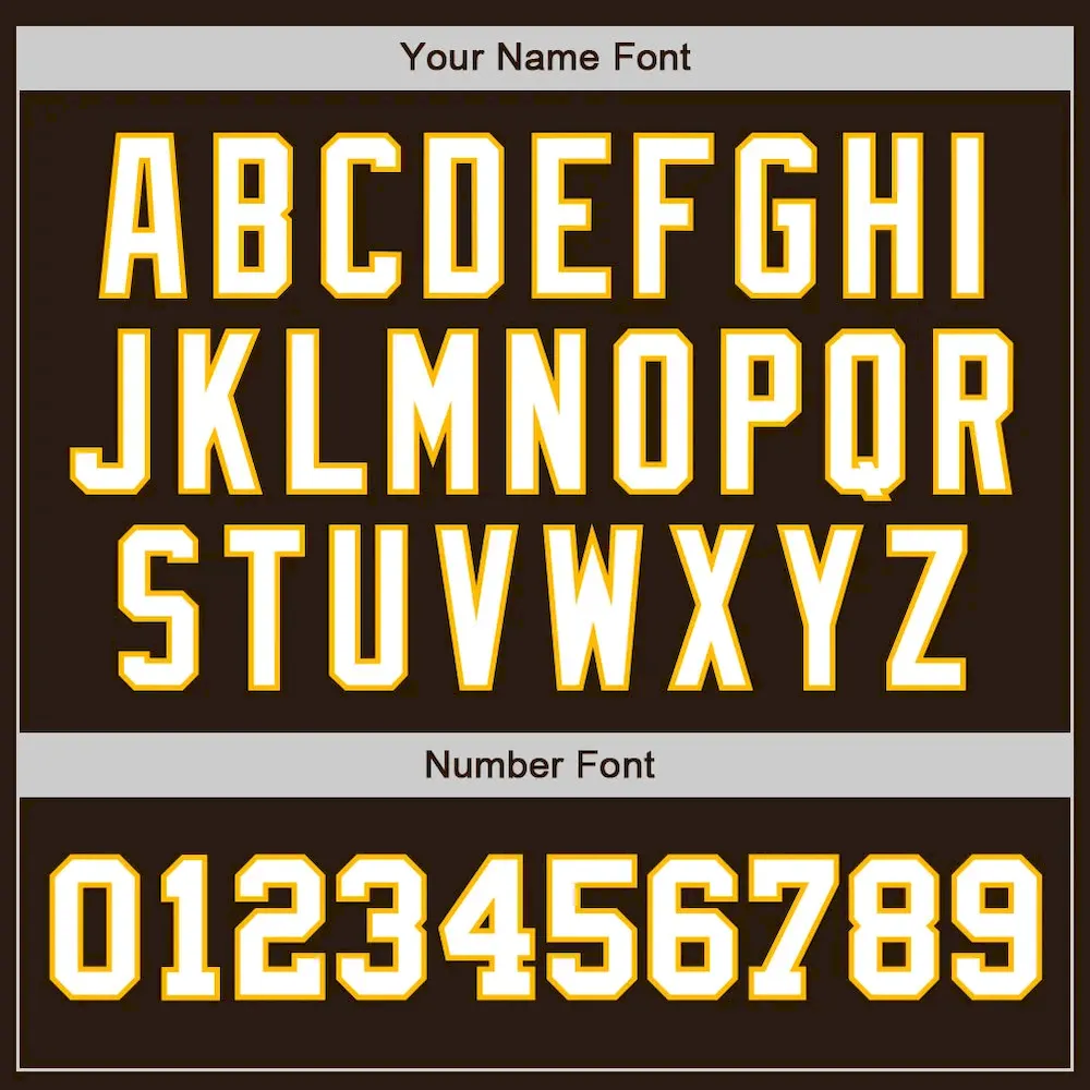 Custom Brown White-Gold Authentic Two Tone Baseball Jersey - Image 5