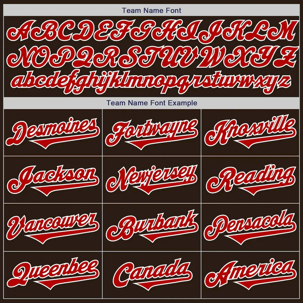 Custom Brown Red-White Authentic Two Tone Baseball Jersey - Image 4