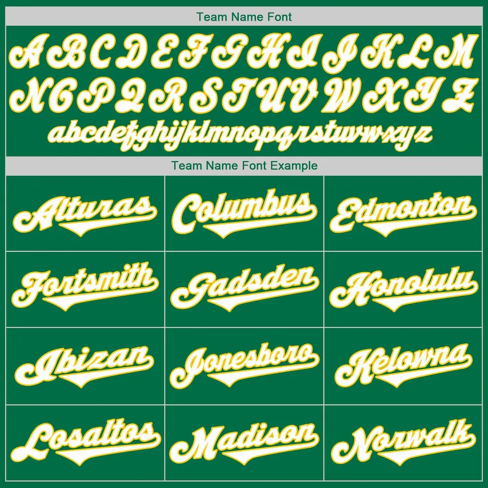 Custom Kelly Green White-Gold Authentic Baseball Jersey - Image 5